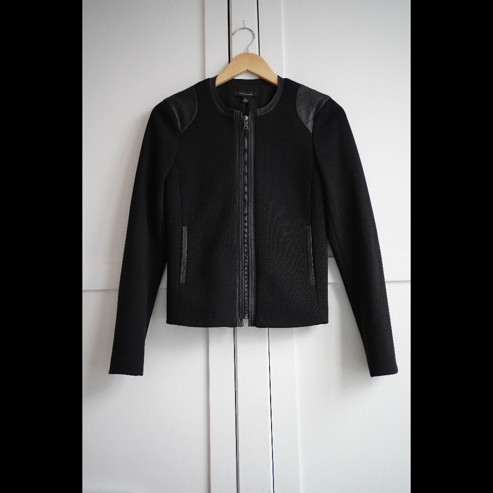 Ann Taylor Moto Jacket, Black, XS